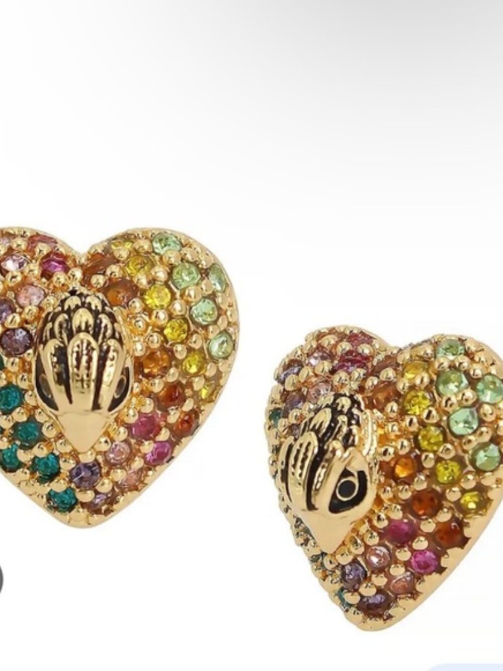 Kurt Geiger Crystal Heart Stud Earrings - NWT